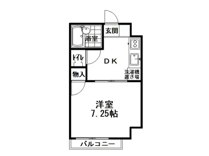 KATOHマンション(1DK/3階)の間取り写真