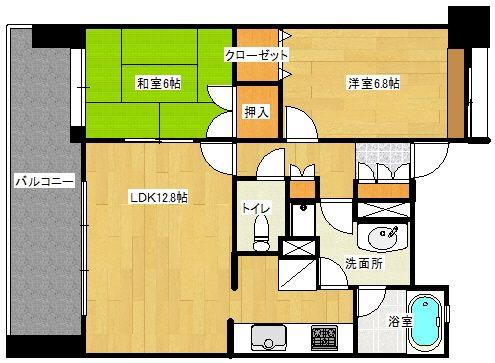 J-スターレ(2LDK/10階)の間取り写真