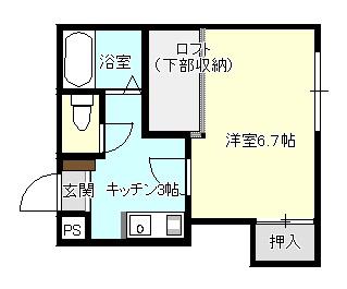 プラザ・ドゥ・メージュ(1K/1階)の間取り写真