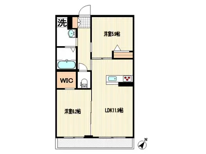 EMILE MAISON(2LDK/1階)の間取り写真