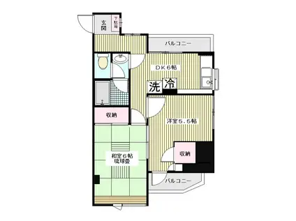 ルネス徳丸(2DK/4階)の間取り写真