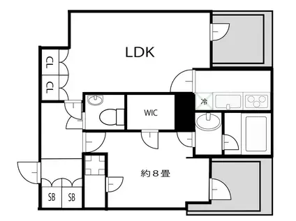 プラティーク中馬込(1LDK/1階)の間取り写真