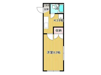 小白川コーポアベ(1K/3階)の間取り写真