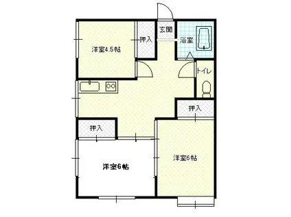 ハイシティ横田(3DK/1階)の間取り写真