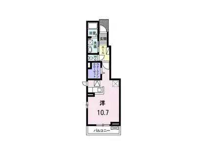 ムーンライト桜II(ワンルーム/1階)の間取り写真