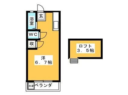 メゾンサンテ(ワンルーム/2階)の間取り写真