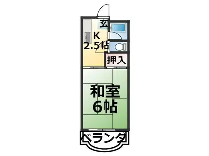 メゾン・ベルジュール春岡(1K/3階)の間取り写真