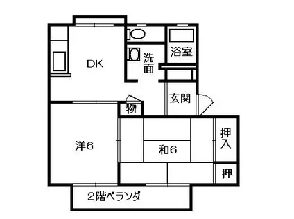 メゾン大塚(2DK/2階)の間取り写真