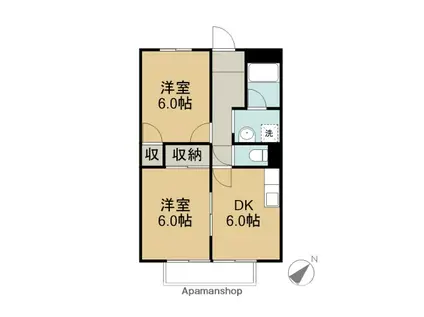 サープラスII曙(2DK/2階)の間取り写真