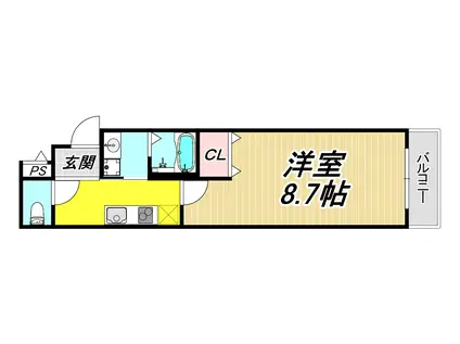 フジパレス阪急園田ウエストII番館(1K/1階)の間取り写真