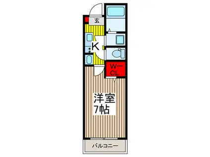 リビエール塚越(1K/1階)の間取り写真