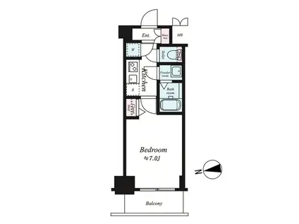 レジュールアッシュ難波MINAMI II(1K/9階)の間取り写真