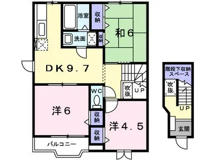 サニ-ハウスI(3DK/2階)の間取り写真
