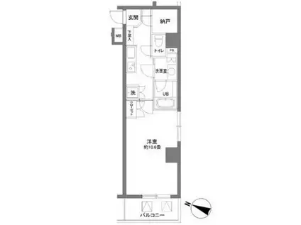 カスタリア大塚II(1SK/8階)の間取り写真