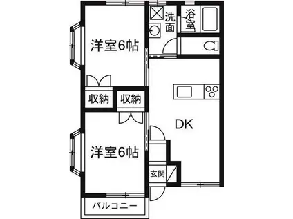 協和コーポIII(2DK/1階)の間取り写真