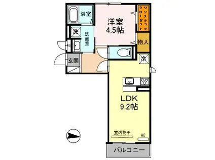 アーバンハイツ川田(1LDK/3階)の間取り写真