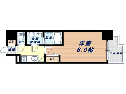 エスリード大阪ドームCERCA(1K/2階)の間取り写真