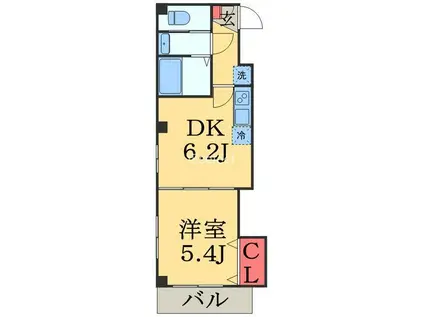 サークルロードヒルズⅡ(1DK/1階)の間取り写真