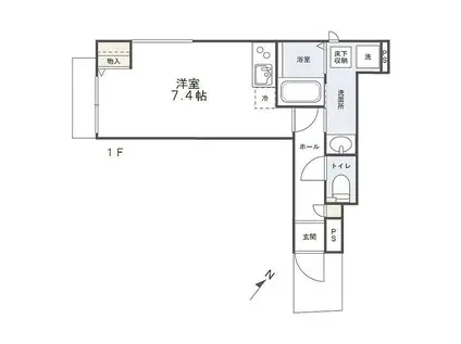 A-HIRAO(ワンルーム/1階)の間取り写真