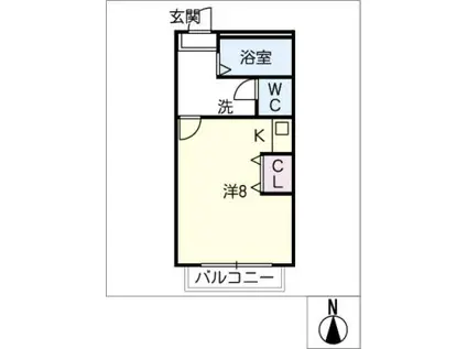 ロイヤル高津(ワンルーム/1階)の間取り写真