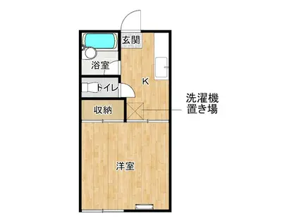 ニューリバーハイツ(1K/2階)の間取り写真