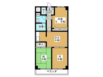 橋本大河原ビル(3DK/3階)の間取り写真