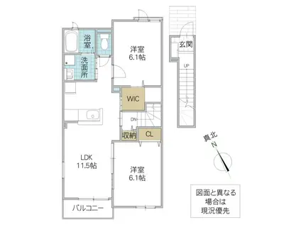 CASA SERENOI(2LDK/2階)の間取り写真