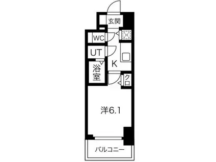 ポルト・ボヌール神戸湊川公園(1K/3階)の間取り写真