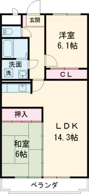 NH菰口(2LDK/4階)の間取り写真