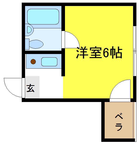 プログレス駒川(1K/6階)の間取り写真