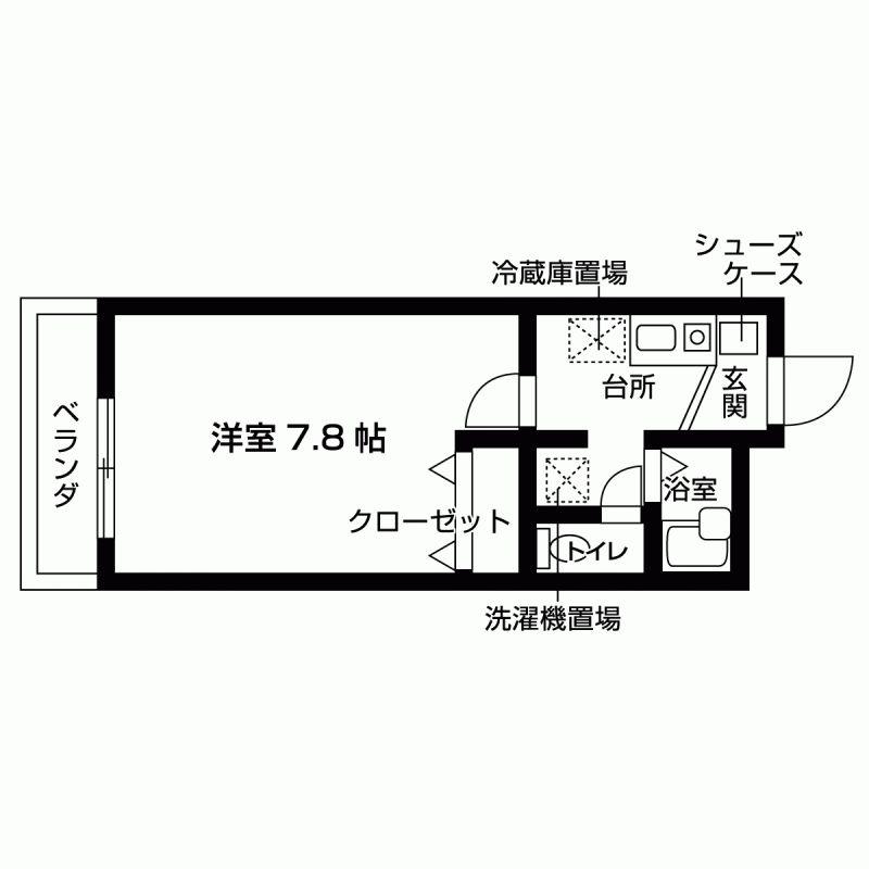 リバティー樋ノ口II(1K/2階)の間取り写真