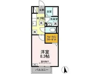 ボナンザ(1K/1階)の間取り写真