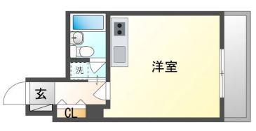 ヴェルサーチにわせ(ワンルーム/2階)の間取り写真