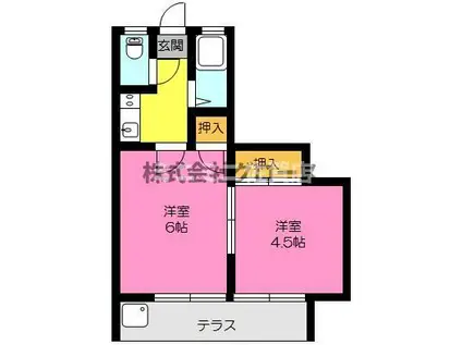 タイヨーアパート(2K/1階)の間取り写真