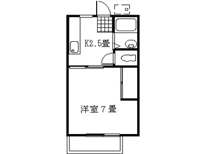 ハイツ和光(1K/2階)の間取り写真
