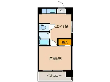 西淡路土井マンション(1LDK/10階)の間取り写真