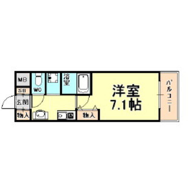 セファミ御影(1K/9階)の間取り写真