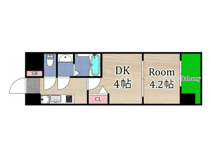 ビガーポリス346京橋II(1DK/7階)の間取り写真