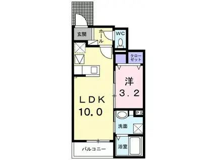 ベルフラワー(1LDK/1階)の間取り写真