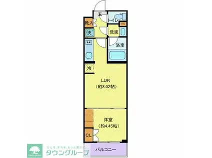 オープンブルーム渋谷本町(1LDK/3階)の間取り写真