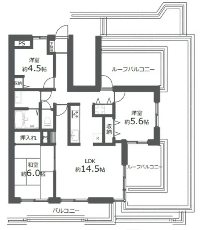 コスモパーク川口 8階階 間取り