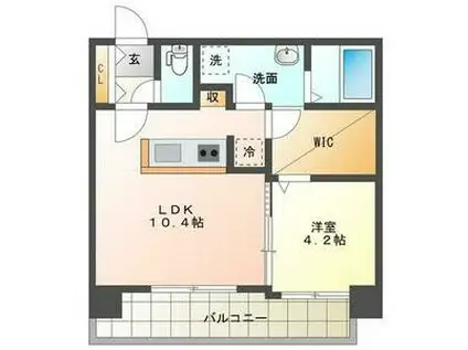 ピエス大通14(1LDK/2階)の間取り写真