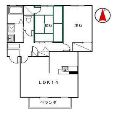 メゾン昴(2LDK/1階)の間取り写真