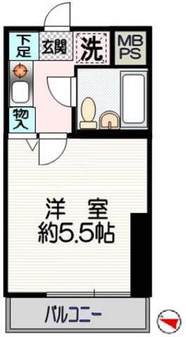 クリオ上大岡六番館(1K/3階)の間取り写真