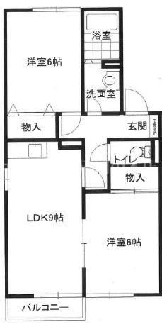 クリエFUJIWARA(2LDK/2階)の間取り写真