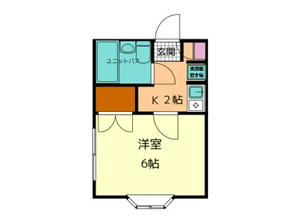 トッポハイツ(1K/1階)の間取り写真