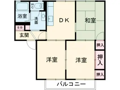 グランドメゾン(3DK/1階)の間取り写真