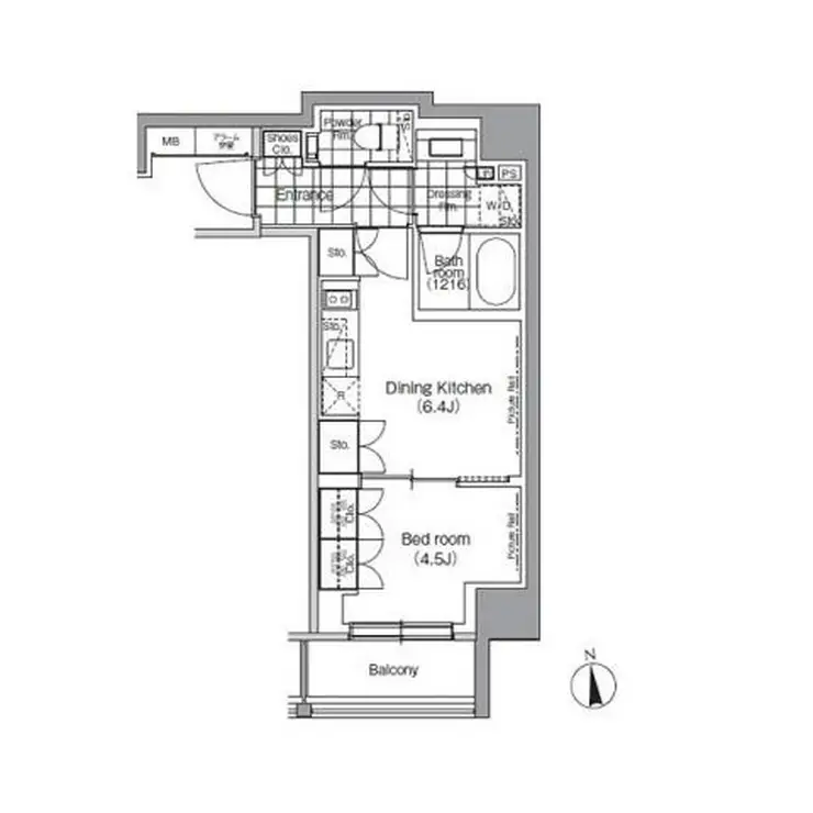 パークハビオ門前仲町 12階階 間取り
