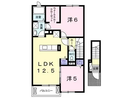 トラディション徳永(2LDK/2階)の間取り写真
