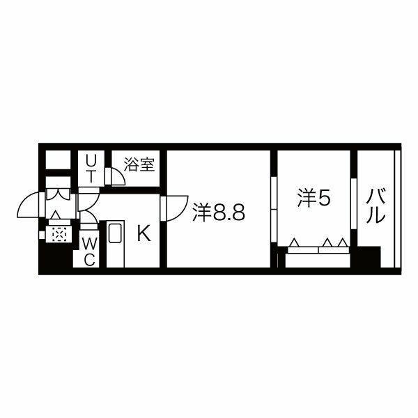 THE MUSIC COURT(2K/6階)の間取り写真